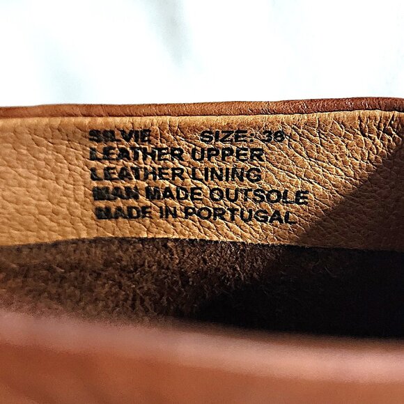 Miz Mooz Silvie caramel leather open toe block heel mules size 38 - Picture 5 of 9